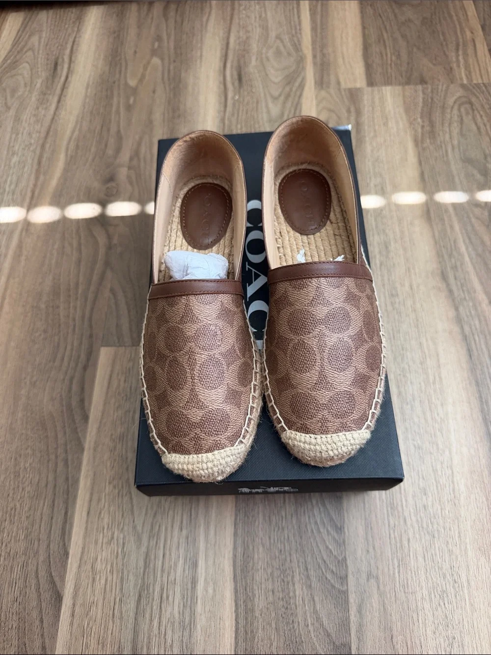 Coach Brown Signature Canvas Espadrille Slip-On